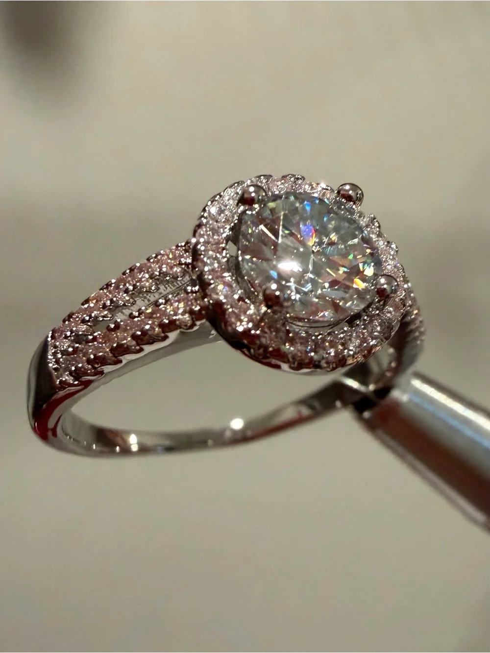 1.0CT GRA MOISSANITE Solitaire Engagement s925 Sterling Silver Size9